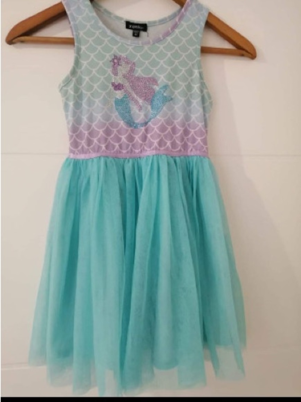 Zunie Girls Aqua and Lavender Mermaid Tulle Dress